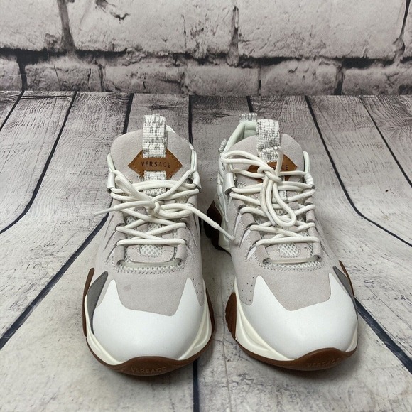 Versace Sneaker Mens Size‎ 8US 41EU Squalo Hiker White Leather Light Gray Medusa main image 12